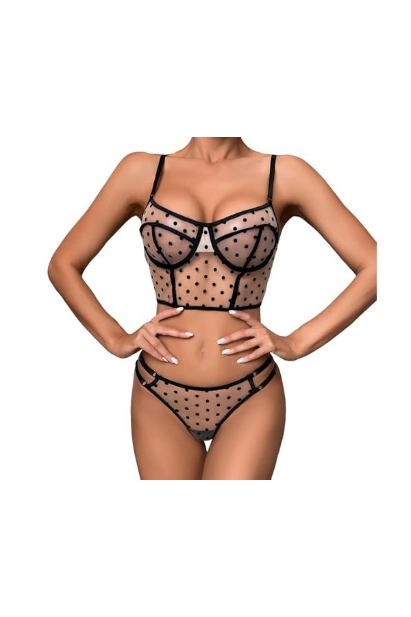 sous Vêtements Femme Sexy Hot, Femmes Noir Dentelle Sexy Ouvert Entrejambe Bas Crotchles RéSille Lingerie Lingerie Pure Linge