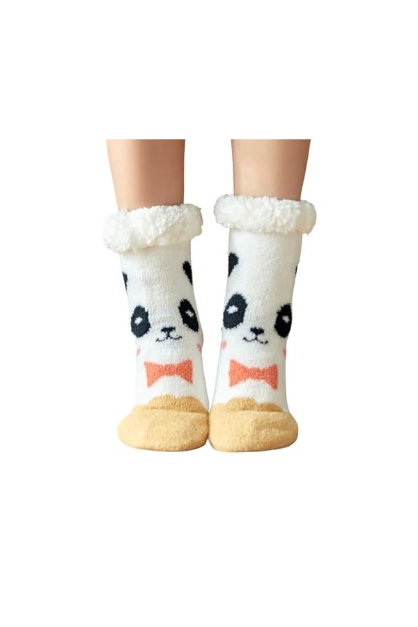 CELFER Chaussettes pantoufles floues | Chaussettes antidérapantes à motif mignon | Chaussettes confortables pour femmes et fi