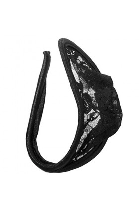 Hellery 2 Pièces X-String Pochette Pénis String Transparent pour Homme - ＋Rouge