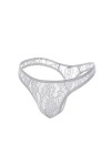 Hommes String Sexy sous-Vêtements Dentelle Transparente Populaire Lettre Taille Moyenne Jockstrap G String Culotte Poche Conv