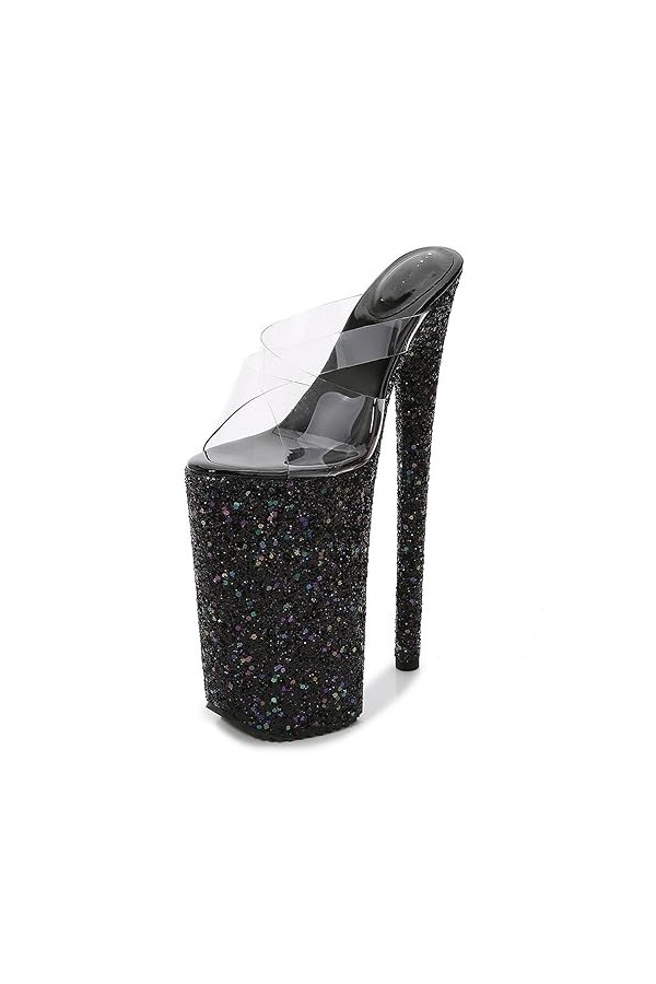 EXECAB Talons hauts de 26CM, bouche de poisson imperméable à la plate-forme, sandales à fond épais, chaussures de danse de so