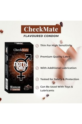 NottyBoy - Préservatifs lubrifiés en latex pour hommes, parfum chocolat - 10 préservatifs