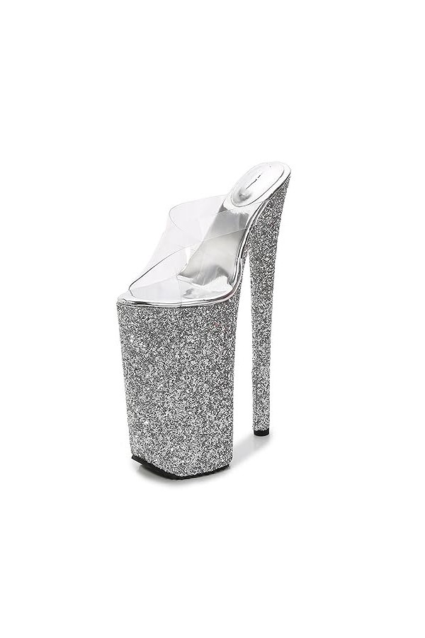 EXECAB Talons hauts de 26CM, bouche de poisson imperméable à la plate-forme, sandales à fond épais, chaussures de danse de so