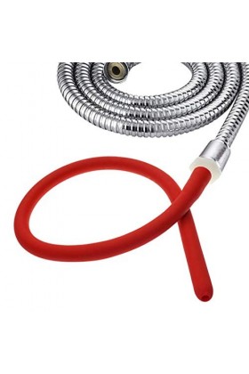 CAFFAINA 1Set Soft Silicone Bidet Anal Wash Hose Cleaner Enema Nozzle Douch Cleaning Tube- Red