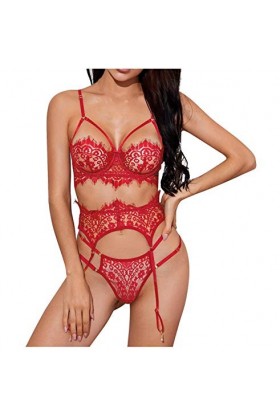 Charmante mode dentelle sous-vêtements pyjamas string pyjama bretelles Y 3, lilas, S