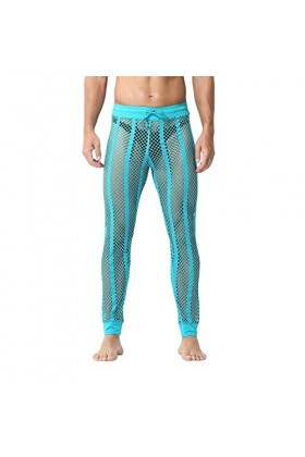 Pantalon en maille pour homme - Sous-vêtement en maille - Partiellement transparent - Coupe décontractée - Sous-vêtement - Pa