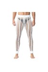 Pantalon en maille pour homme - Sous-vêtement en maille - Partiellement transparent - Coupe décontractée - Sous-vêtement - Pa