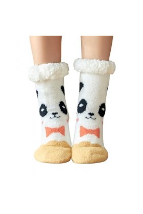 NEECS Chaussettes pantoufles pelucheuses pour femmes | Chaussettes antidérapantes à motif mignon - Chaussettes chaudes pour f