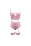 Zannycn Ensemble de lingerie sexy pour femme - Ensemble de lingerie sexy en dentelle - Ensemble de sous-vêtements pour femme 