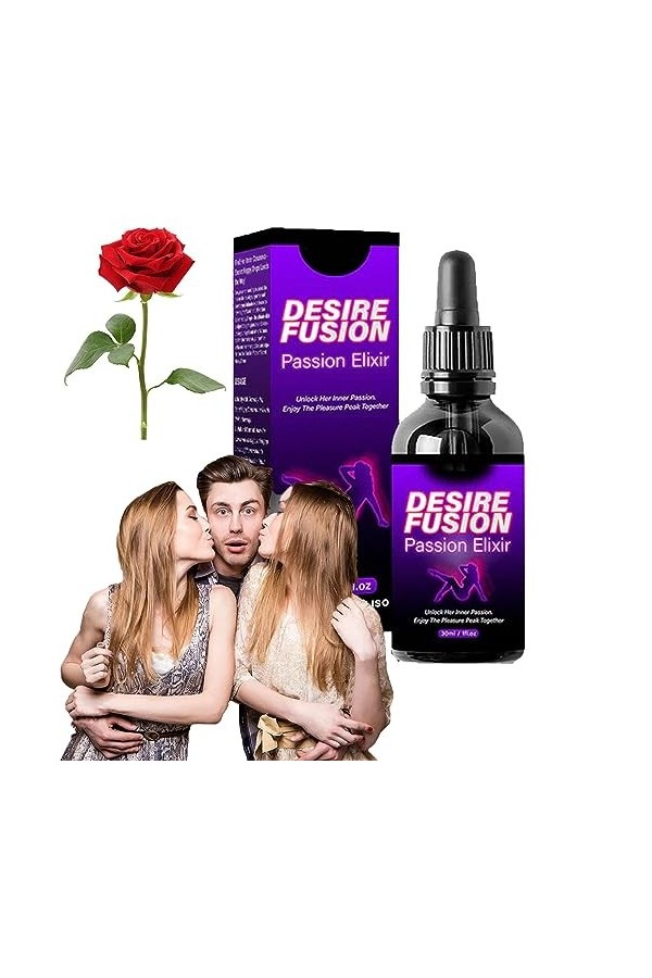 Desirefusion Lot de 2 élixirs de passion, gouttes heureuses secrètes, gouttes orales, gouttes dhormones, favorisant la relax