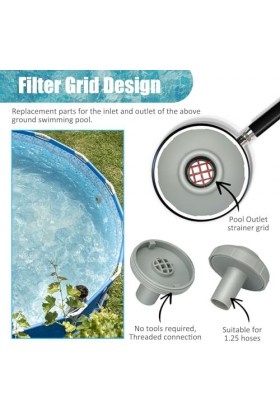 oueyfer Connecteur Filtre À Jet Piscine Adaptateur Tuyau Convertisseur Support Filtre Gonflable pour Remplacement du Filtre P
