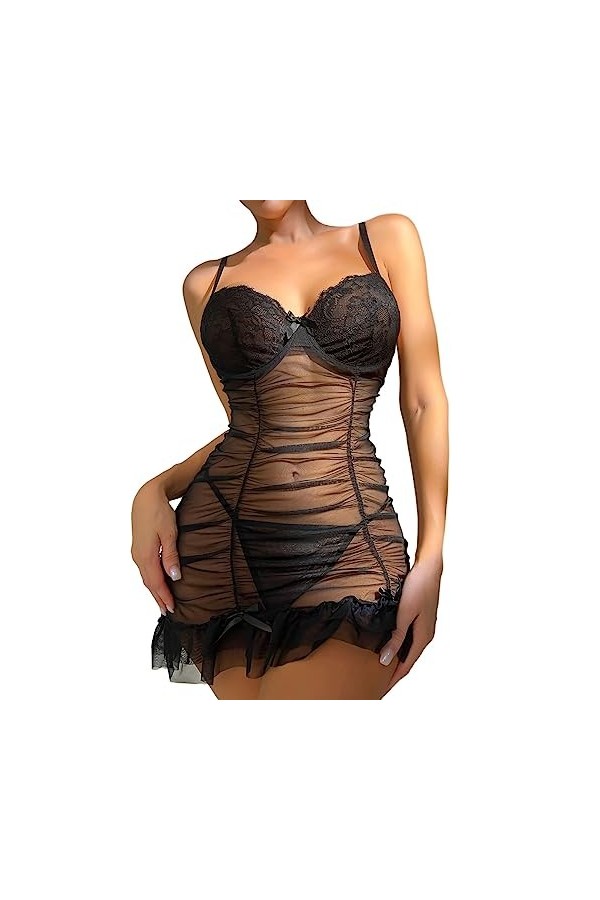 Ensemble Lingerie Sexy Femme Érotique, Ensemble de Lingerie pour Femme Résille Lingerie Sexy Vêtements de Nuit Bodystockings 