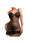Ensemble Lingerie Sexy Femme Érotique, Ensemble de Lingerie pour Femme Résille Lingerie Sexy Vêtements de Nuit Bodystockings 