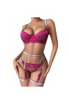 Lingerie Sexy Femme Coquine Hot, Ensemble de Lingerie pour Femmes avec Porte-Jarretelles Soutien-Gorge Sexy et Culotte en Den