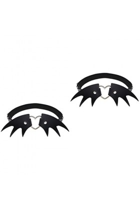 NOLITOY 2 Pcs Porte-Jarretelles En Cuir En Cuir Coeur Jarretières Élastique Stud Jambe Porte-Jarretelles Manches Jarretelles 