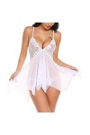 TWIOIOVE Ensemble de lingerie sexy pour femme - Licol en dentelle - Sous-vêtements - Push up - Dos nu - Coupe ajustée - Sans 