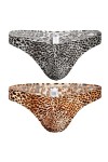 VemeFufu String Tanga Sexy Léopard Sous-Vêtements Hommes Shorts de Sport Sous-Vêtements Hommes Chaud Taille Basse Élastique S