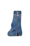 Bottes Hauteur Genou En Denim À Plateforme Repliable Padlock Color : Blue, Size : 42 EU 
