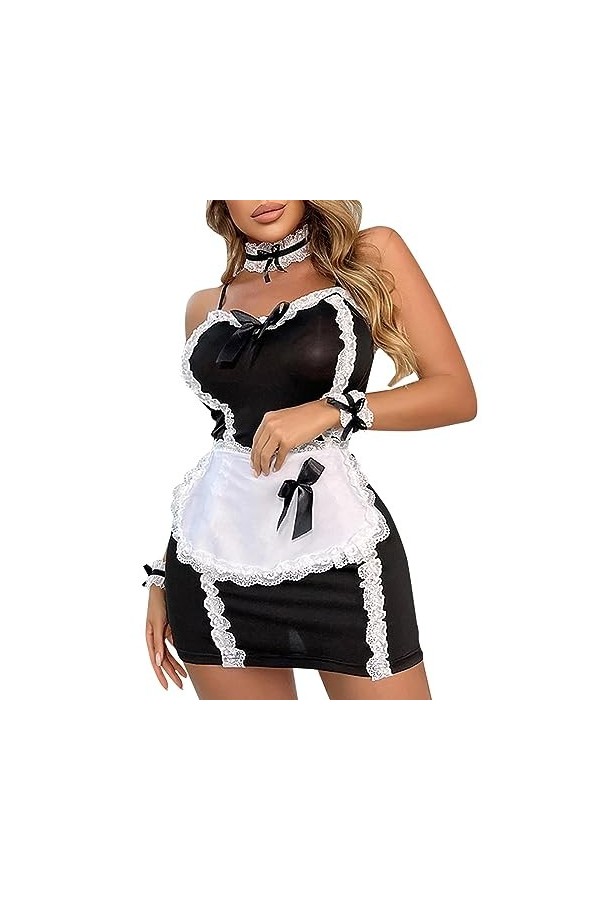 LKRSEEF Maid Deguisement Adulte Sailor Ecoliere French Robe Halloween Noël Coquine Hot Coquin Dress Hot Hard Érotique Tablier
