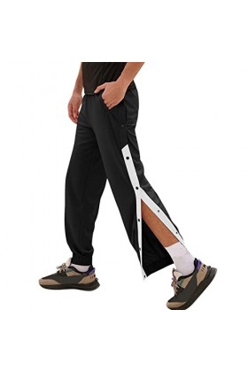 Gefomuofe Pantalon de survêtement pour homme avec fermeture éclair sur le côté - Boutonnière à ouvrir - Pantalon de jogging -