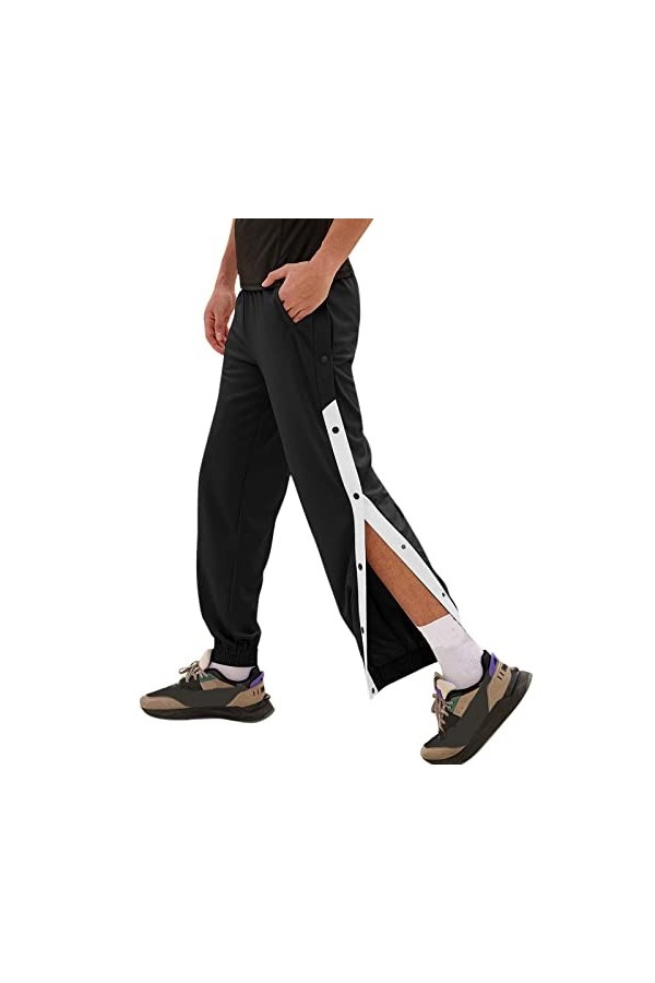Gefomuofe Pantalon de survêtement pour homme avec fermeture éclair sur le côté - Boutonnière à ouvrir - Pantalon de jogging -