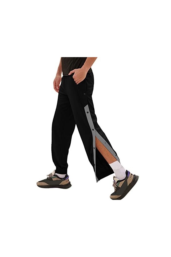 Gefomuofe Pantalon de survêtement pour homme avec fermeture éclair sur le côté - Boutonnière à ouvrir - Pantalon de jogging -