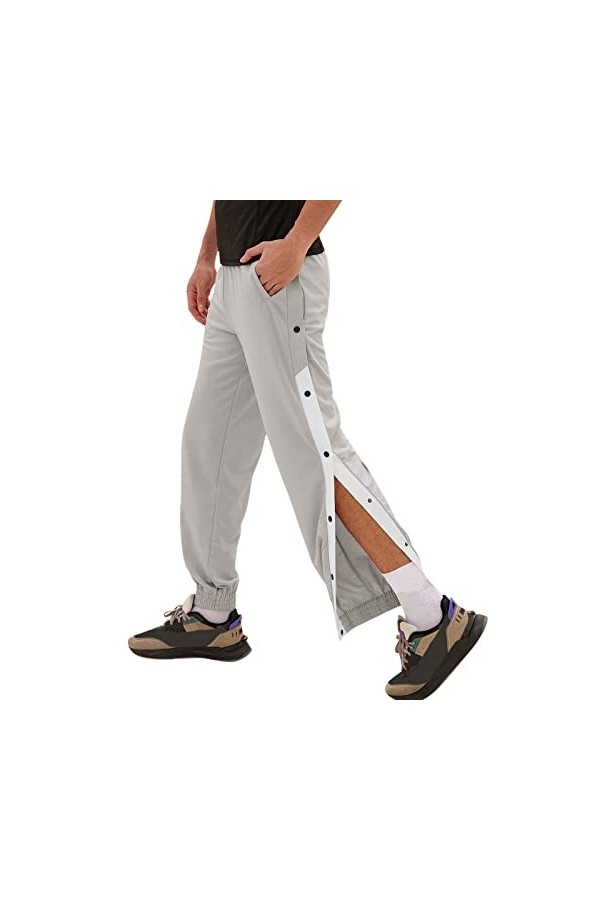 Gefomuofe Pantalon de survêtement pour homme avec fermeture éclair sur le côté - Boutonnière à ouvrir - Pantalon de jogging -