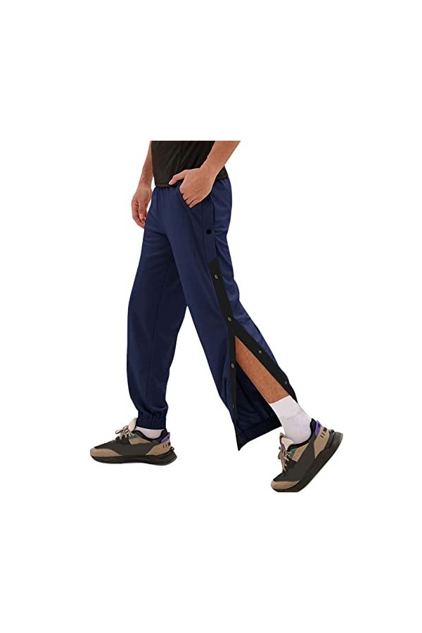 Gefomuofe Pantalon de survêtement pour homme avec fermeture éclair sur le côté - Boutonnière à ouvrir - Pantalon de jogging -
