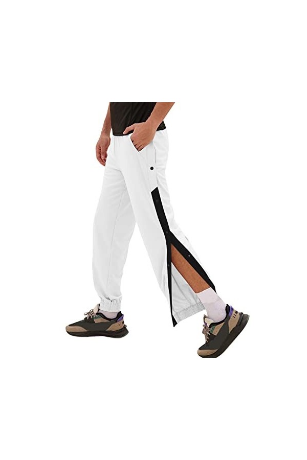 Gefomuofe Pantalon de survêtement pour homme avec fermeture éclair sur le côté - Boutonnière à ouvrir - Pantalon de jogging -
