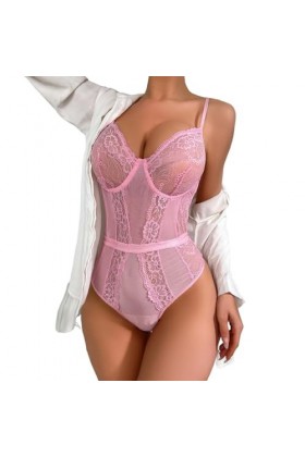 Lingerie Sexy Femme Coquine Hot Ouverte, Ensemble de Lingerie Sexy pour Femme avec Porte Jarretelles Soutien Gorge et Culotte