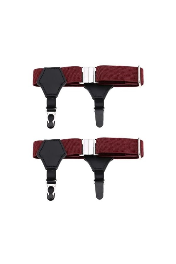 DOKLY Lot de 2 porte-jarretelles élastiques réglables avec clips pour homme et femme, style punk, anneau de mollet