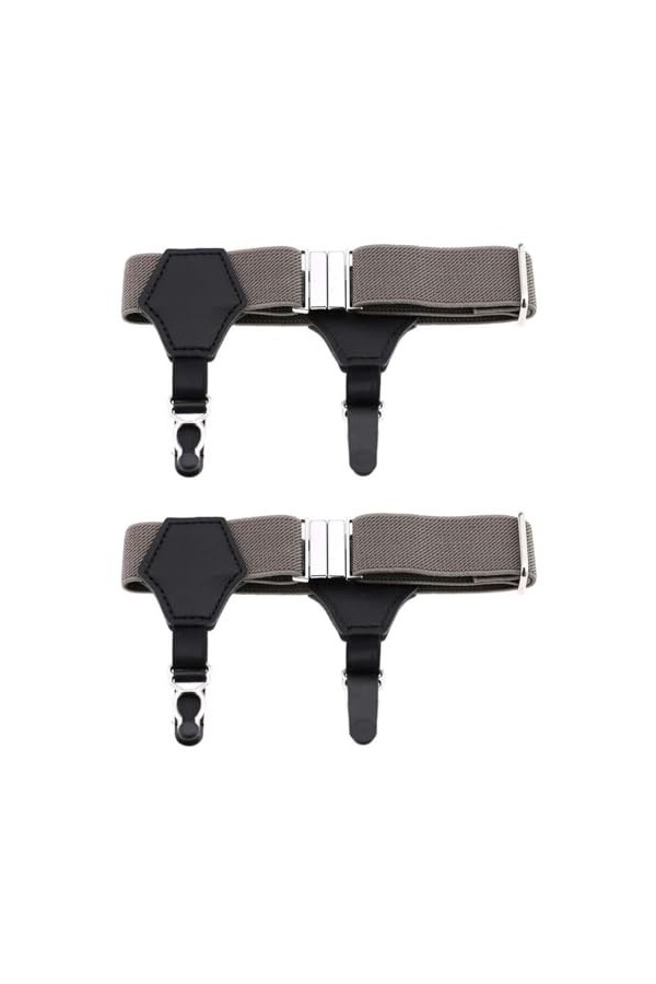 DOKLY Lot de 2 porte-jarretelles élastiques réglables avec clips pour homme et femme, style punk, anneau de mollet