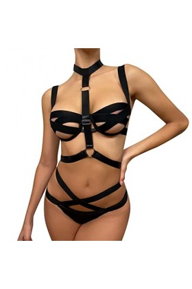 Lingerie Sexy Femme Coquine Hot Ouverte Lingerie Femme Dentelle Col en V Ensemble Lingerie Feminine Sexy Nuisette Sexy Femme 