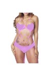 ZDJSWJ Femmes évidée Filet de pêche Collants Robes Body Doll Pyjama Mesh Full Body Socks Lingerie Pyjama Violet,Taille Uniqu