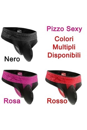 VemeFufu String sexy sexy pour homme en dentelle Tanga Sous-vêtements pour homme String Thong Slips Lingerie, rouge, Taille u