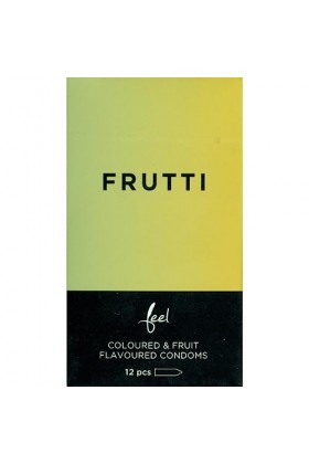 Feel Frutti, préservatifs colorés et aromatisés banane, fraise, raisins pour une expérience fruitée, 1 x 12 pc.