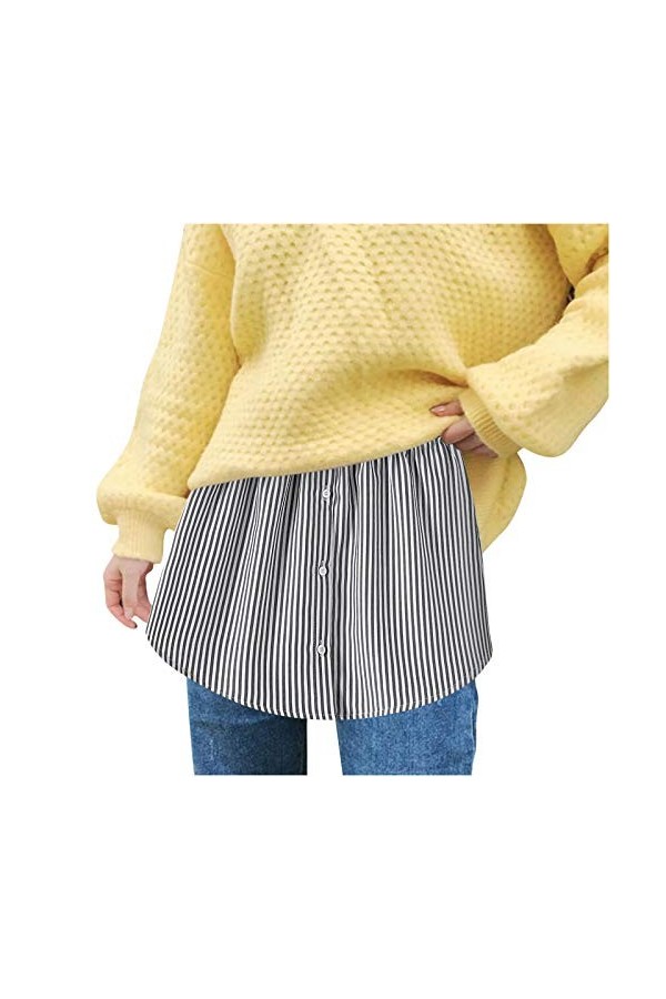 DUHGBNE Culotte dextenseur de bande transparente multicouche pour femme grande taille bleu foncé femmes, Noir , XXL