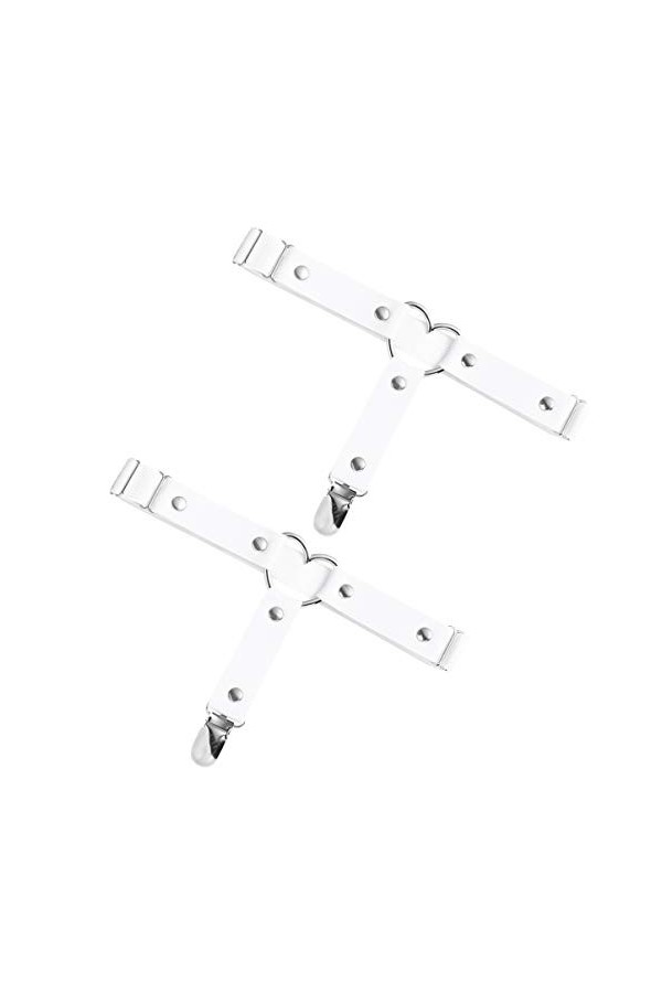 VICASKY 2Pcs Jarretières Gothiques Punk Coeur Harnais en Cuir Porte-Jarretelles Élastique Cuisse Jambe Anneau avec Pince à Br