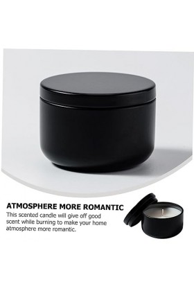 Mobestech Boîte De Conserve Bougie Parfumée Décor De Bureau Noir Garniture Fille Cadeaux Décor De Noël Noir Bougies Noir Déco