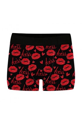 ZHIYU Femmes et Hommes Saint Valentin Imprimé Plus Taille Boxer Mid Taille Haute Sous-vêtements physiologiques Sous-vêtements