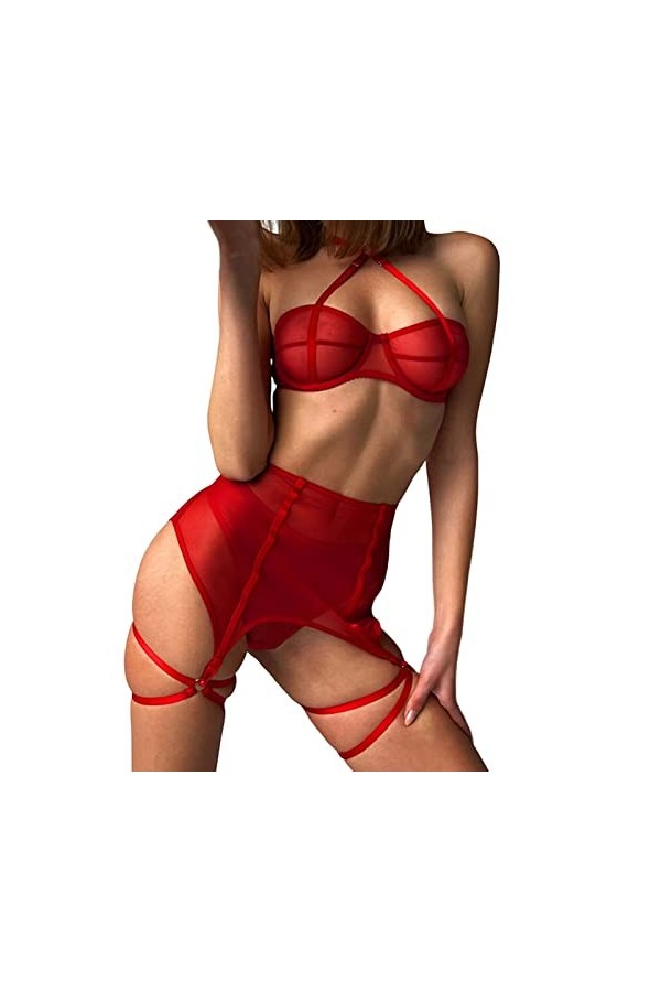 Ensemble de Lingerie Sexy Sexy Nuisette sous-Vetement Cuisse sous Vetements Cuisse Jarretière Jarretière Sexy Porte Jarretell