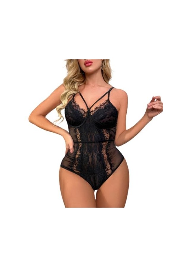 Lingerie Sexy Femme Coquine Hot Ouverte, Ensemble de Lingerie pour Femme Résille Lingerie Sexy Vêtements de Nuit Bodystocking