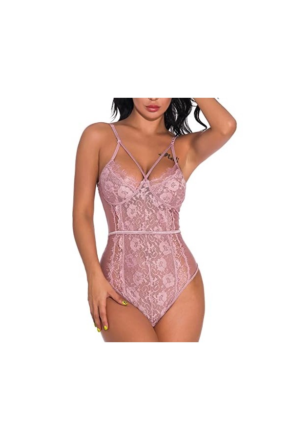 Lingerie Sexy Femme Coquine Hot Ouverte, Ensemble de Lingerie pour Femme Résille Lingerie Sexy Vêtements de Nuit Bodystocking