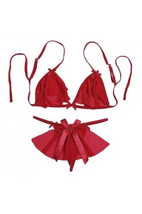 Femmes Fleur Dentelle Culotte sous-vêtements Set Soutien-Gorge Haut Culotte Ensemble de sous-vêtements Maille Coupe Deux pièc