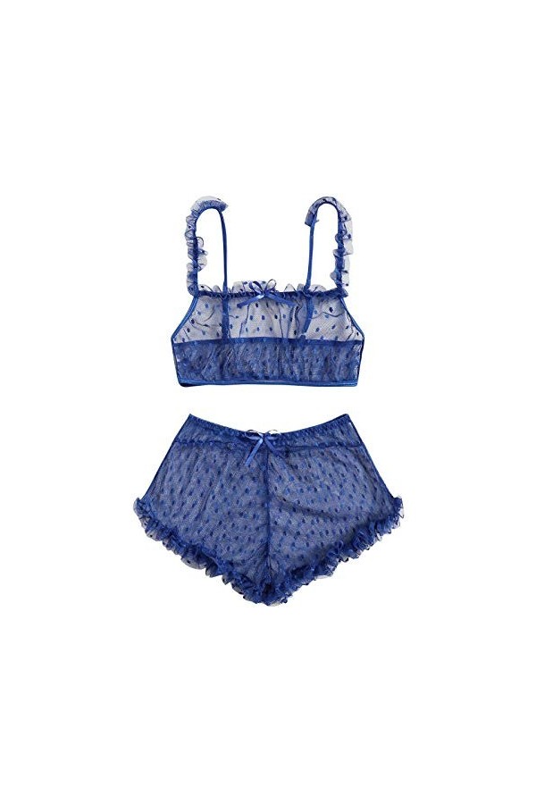 DUHGBNE Lingerie sexy en dentelle G-string Nœud papillon, Bordeaux, S