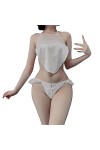 Ensemble de sous-vêtements en Dentelle pour Femmes Fleurs Dentelle Lingerie Tulle Pyjama Harnais poupées Ensemble Lingerie Py