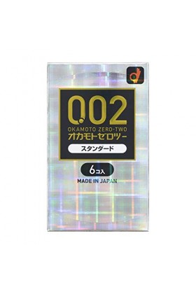 Okamoto Boîte de 6 préservatifs EX 0,02 – Luréthane le plus fin transmet la chaleur du corps, matériau souple lubrifié à bas