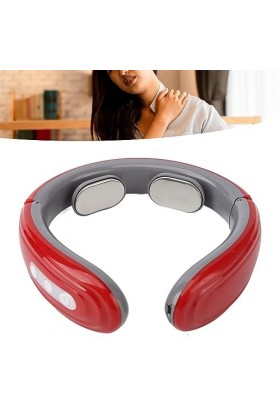 Masseur Cervical à Impulsions, 6 Modes 9 Vitesses, Portable, Soulage les Douleurs, Masseur Cervical Sans Fil, Vibration des T