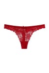 Lingerie Sexy Femme Coquine Hot Ouverte String en Dentelle avec Dos en T, Rouge, XL