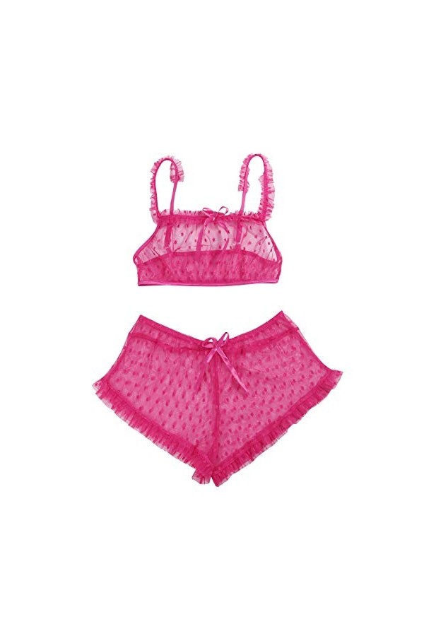 DUHGBNE Sous-vêtement sexy en dentelle G-string sexy pour femme, Noir , XL